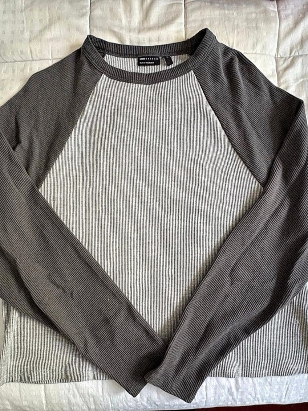 ASOS Design Gray Baseball Tee / Raglan Long Sleeve Top Like New